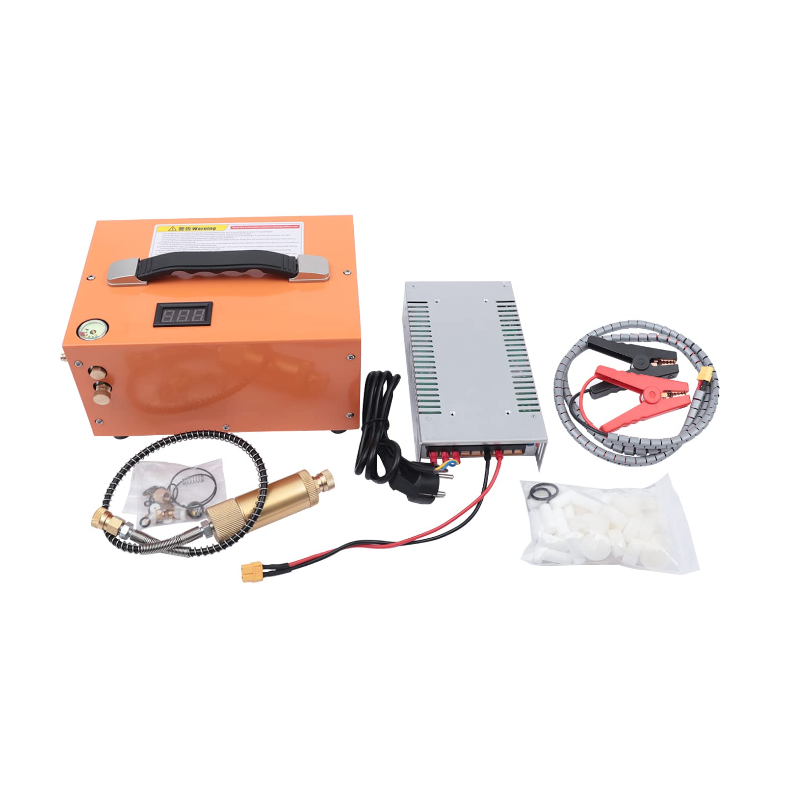 Compresor de aire, bomba de aire portátil para coche, 12 V, con termómetro manómetro y función de filtro, inflador de neumáticos, silenciador, compresor de aire comprimido para coche
