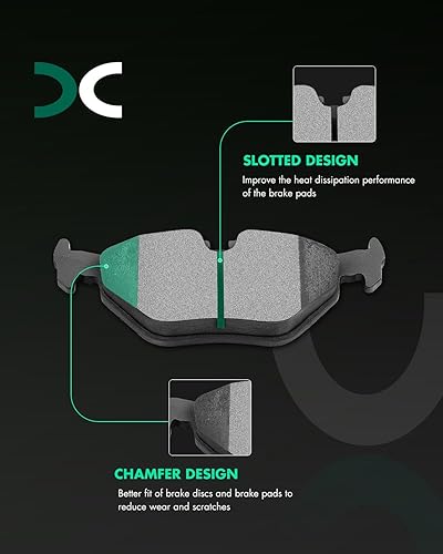 Miniatura 2 de SCITOO Pastillas de freno de cerámica, 4 piezas de pastillas de freno traseras para BMW 318is, 318ti, 3i, 323Ci, 323i, 323is, 325Ci, 325i, 325is,