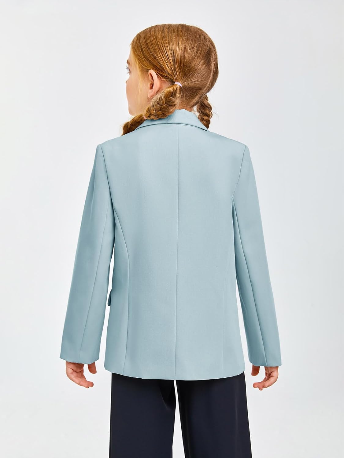 Meikulo Girls Blazers Kids Lapel Long Sleeve Open Front Solid Blazer Jacket with Pockets - Image 6