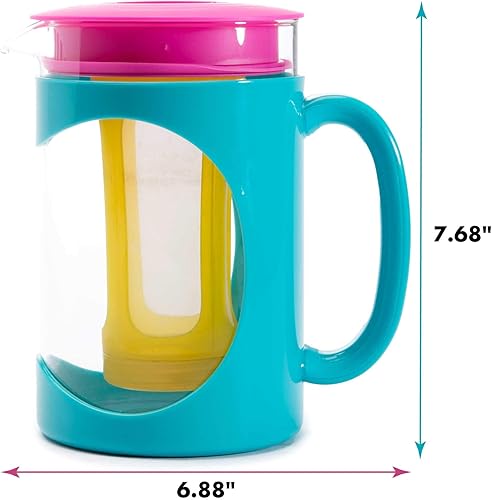 Miniatura 35 de Primula Burke Deluxe - Cafetera para café cold brew, con mango cómodo, jarra de vidrio duradera, filtro de malla extraíble, tamaño perfecto para 6