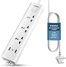 EMBOX Extension Board with USB (2.4 A) Type C | Master Switch Spike Guard, 6 amp Universal Sockets, LED Indicator 1500W, 2 Meter Extension Cord