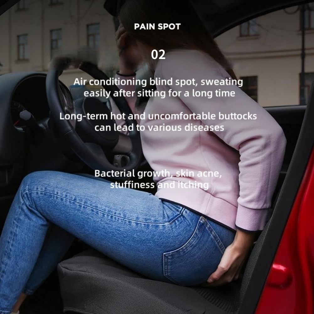 Poduszka podróżna, typu push/automatyczna nadmuchiwana poduszka odciążająca odpowiednia do krzeseł biurowych, wózków inwalidzkich, samochodów (czarna, nadmuchiwana)