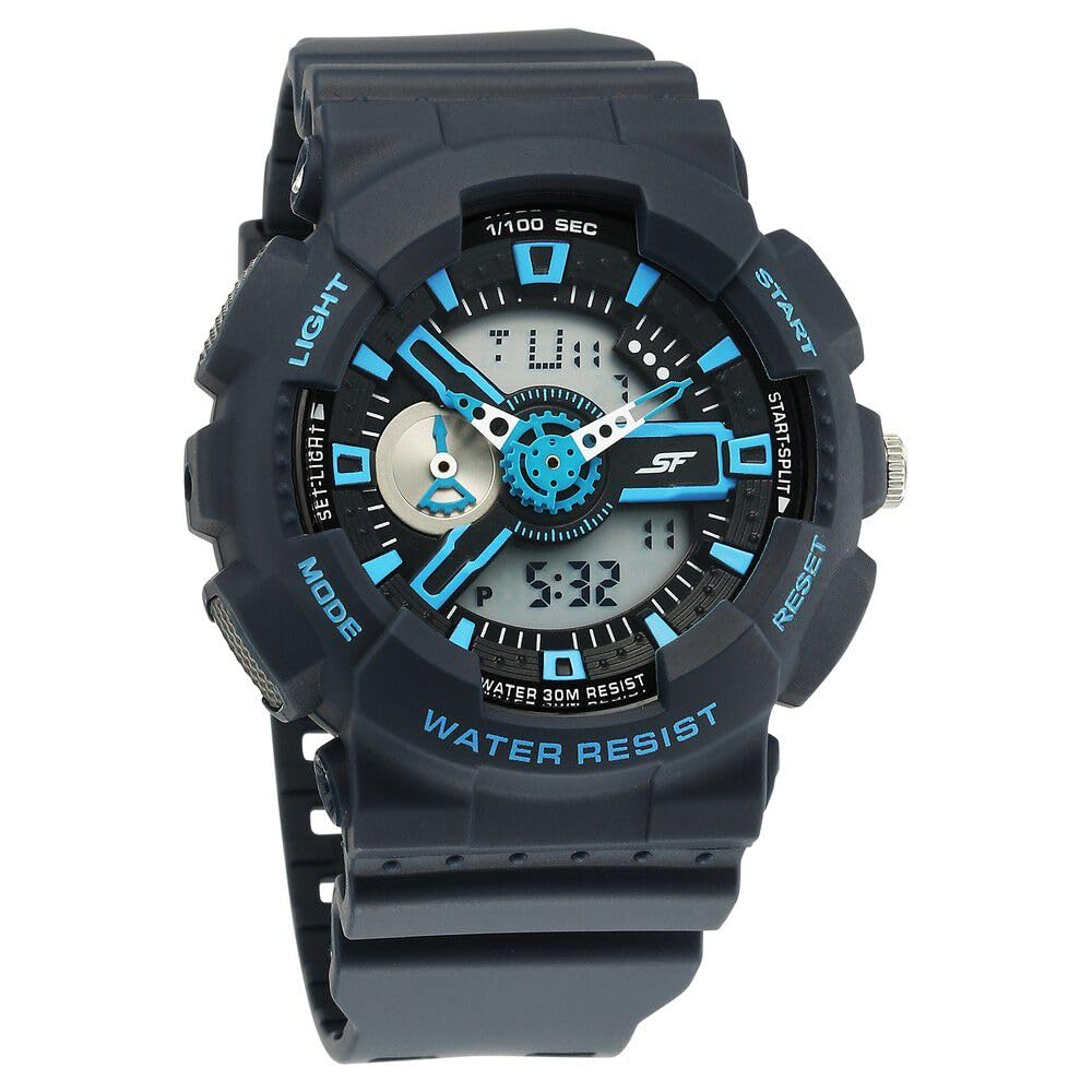SonataSF Dreamer Series Quartz Digital Analog Digital Blue Plastic Strap for Men-77132PP07W