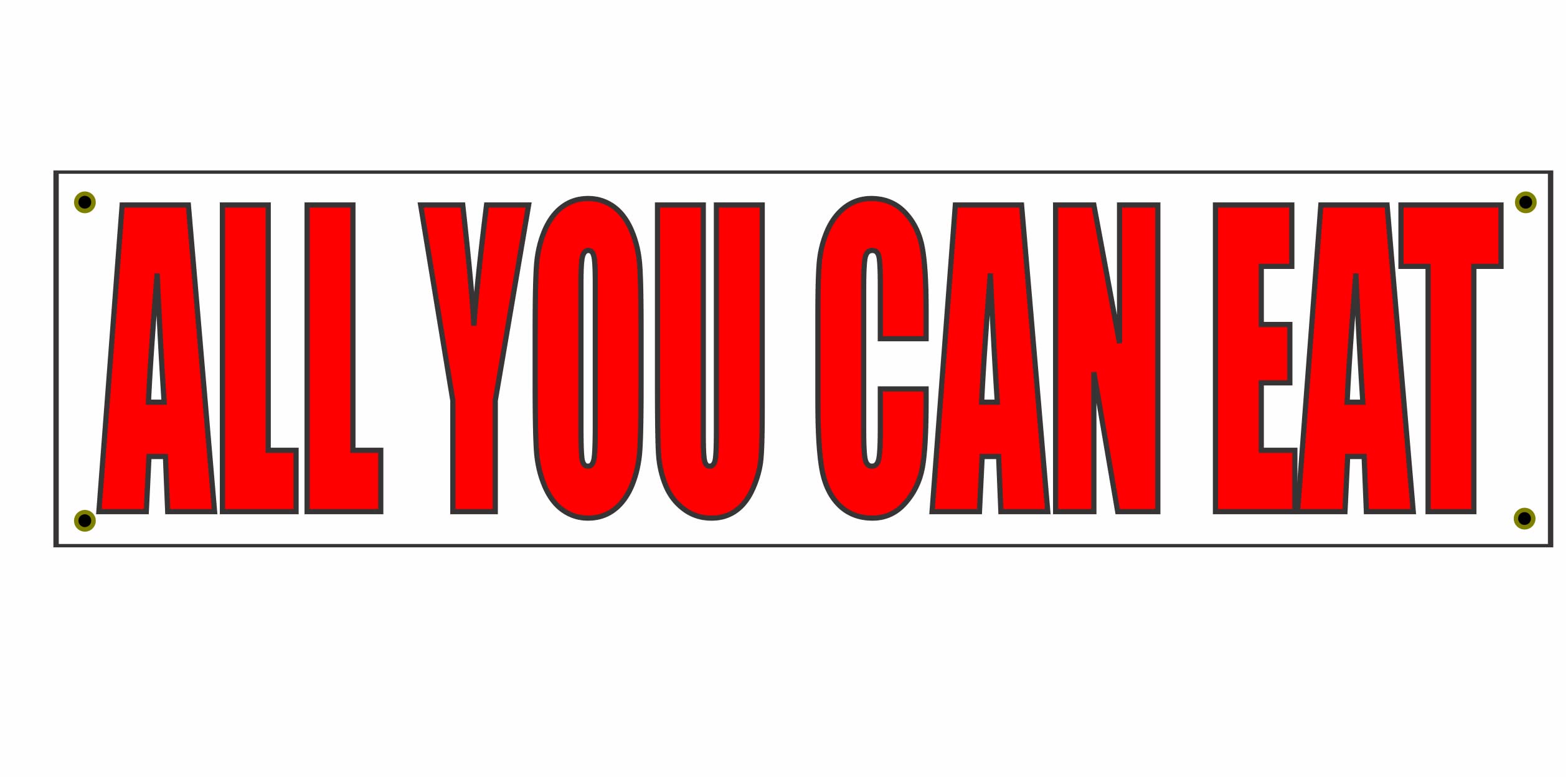 2x8 All You Can Eat Banner Sign 24x96 inches Mexican Food Indian Pizza Italian Middle Eastern Chinese Restaurant