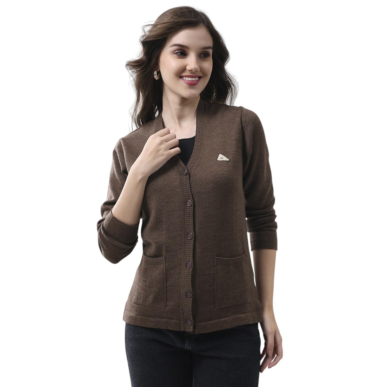 monte carlo Women V Neck Cardigan | Regular Fit Full Sleeve Solid Knitwear | Soft Winter Sweater for Casual & Office Wear (Pack of 1)-picture-38