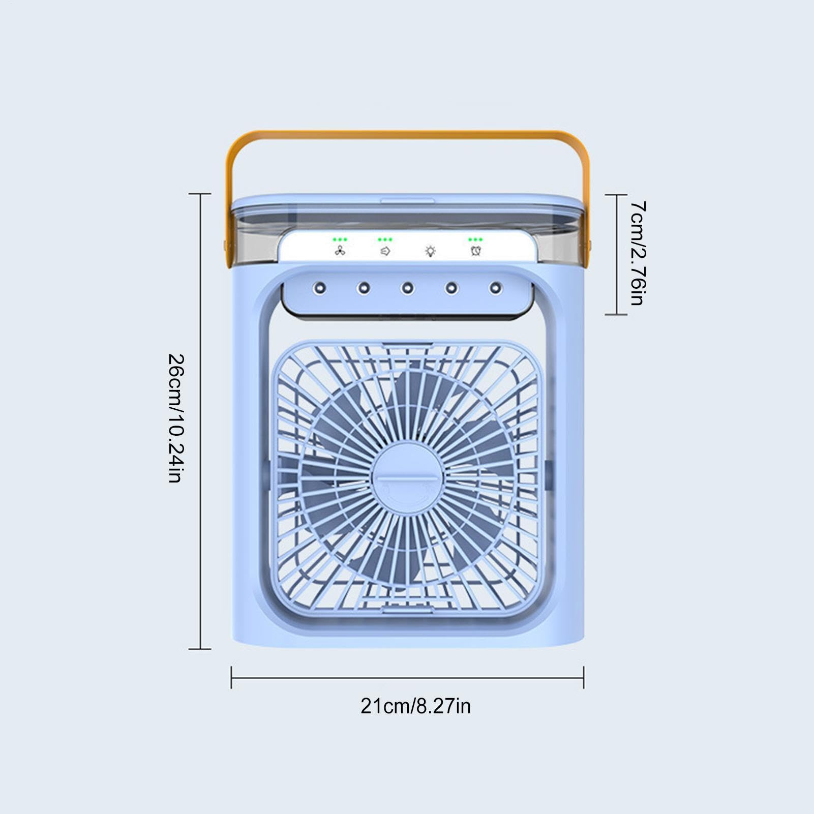 Ventilatore Portatile con Nebulizzazione Mini Ricaricabile a 3 Velocità | Raffrescatore d'Aria con LED Per Interni Camera Viaggio Campeggio Picnic Vacanza