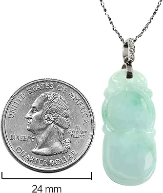 Dahlia Jade Necklace for Fortune Wealth & Longevity, Real Grade A Certified Burma Jadeite Fu Lu Shou,
