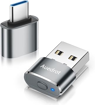 USB Mouse Mover with Switch Button, Automatic Mini Mouse Shaker with 2 Jiggle Modes, Driver-Free, Plug & Play, Keep Computer/Laptop Awake, with USB-C Adapter, Gray