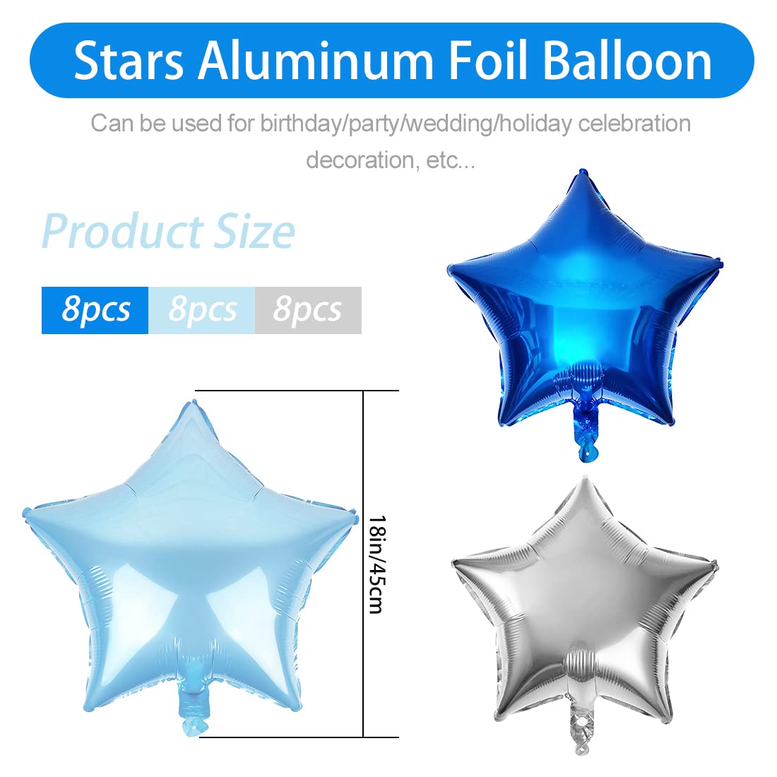 Ballonnen zilver metallic helium, 12 stuks XXL zilveren folieballonnen, voor verjaardag, babyshower, bruiloft, feestdecoratie (A