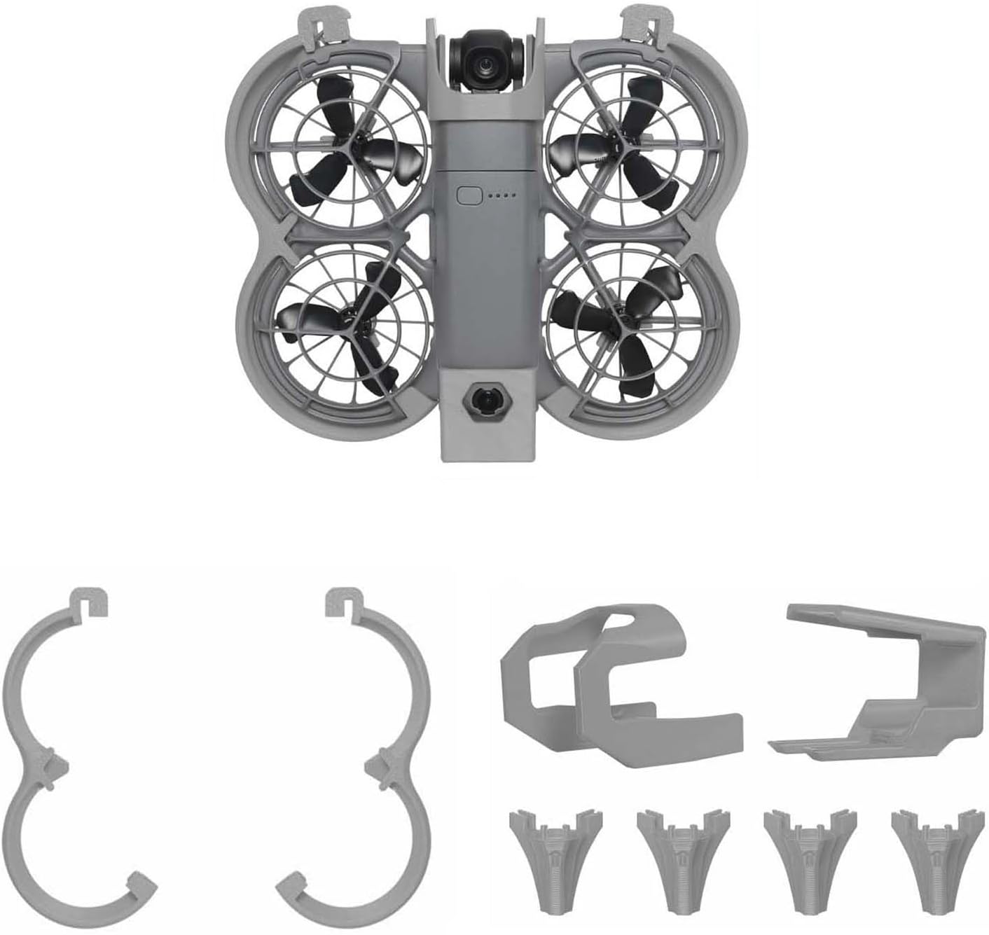 Neo 2 Propeller Guard Protector + Gimbal Bumper Guard + Height Extension Brackets for DJI Neo 2 Drone Accessories, 3 in 1 Anti-Collision Full Protection Guards Set for DJI NEO2 (Black With Image Transmission)