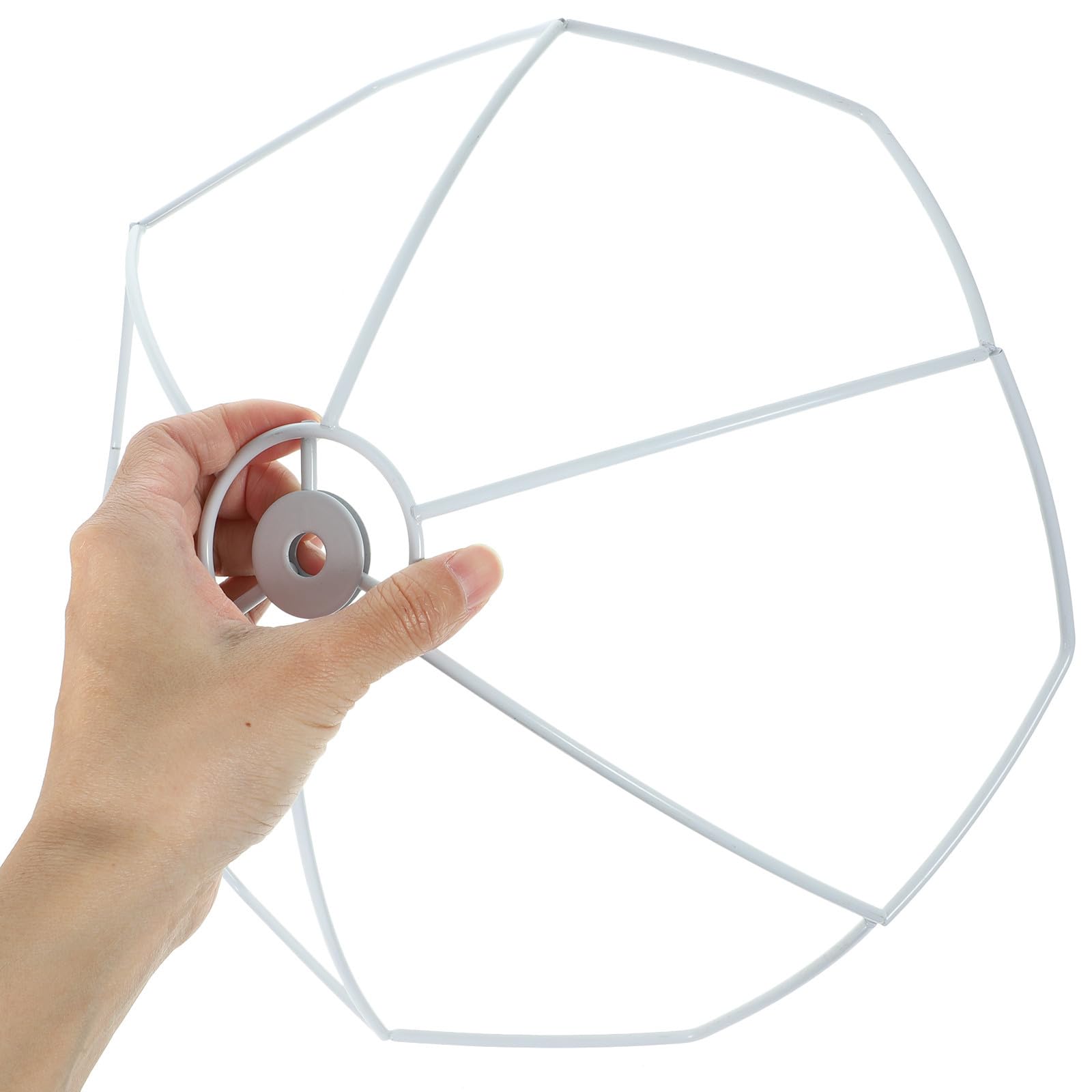 CRAFTHROU Lampenschirmgestell Praktisch und Multifunktional aus Metall Weiß für Selbstgemacht Tischlampe und Deckenleuchte für Zuhause und Büro