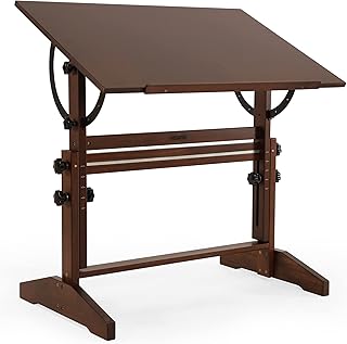 VISWIN 60 x 90 cm Solid Wood Drafting Table, Artist Drawing Desk, Writing Desk Studio Desk, Art Craft Table with Adjustable Height and Tiltable Tabletop for Artwork, Graphic Design, Reading