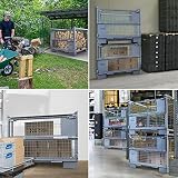 Eurogitterbox Gitterbox I Für Industrie, Garten & Brennholz Aufbewahrung I German Seller I 1240 mm x 970 mm x 835 mm I grau aus Stahl, Traglast 1500 kg, Gewicht 70 kg, für Lager und Transportzwecke