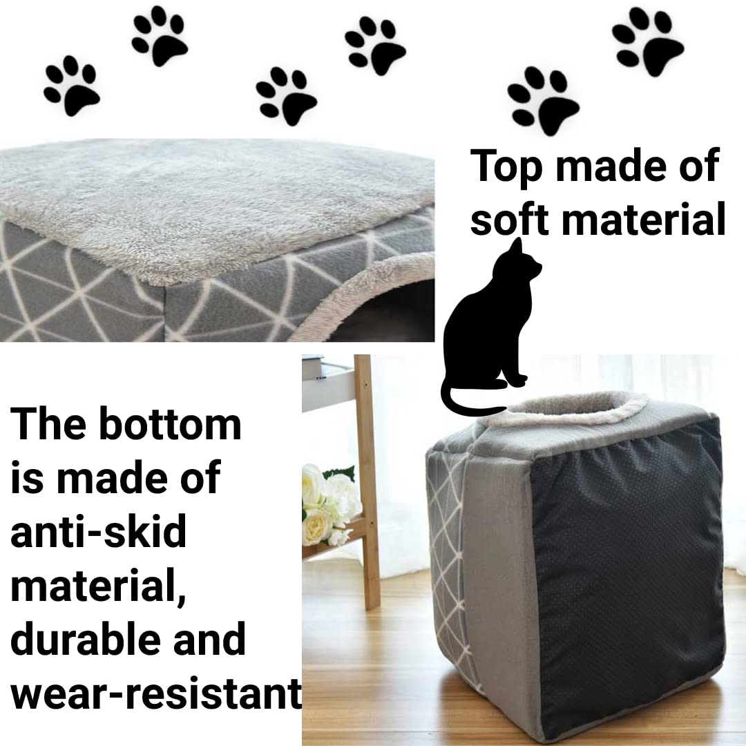 منزل حيوانات اليفة مريح دافئ ناعم قابل للطي بشكل كبسولة فضاء رائعة للقطط والكلاب (لون اسود)