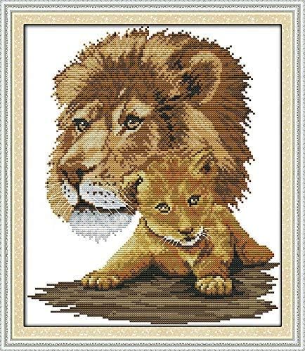 Happy Forever Cross Stitch Kits 11CT Stamped Patterns for Kids and Adults, DIY Preprinted Embroidery Kit for Beginner, Animals 1 (D646 Goldfish Blessing 2, Size 27''x25'')