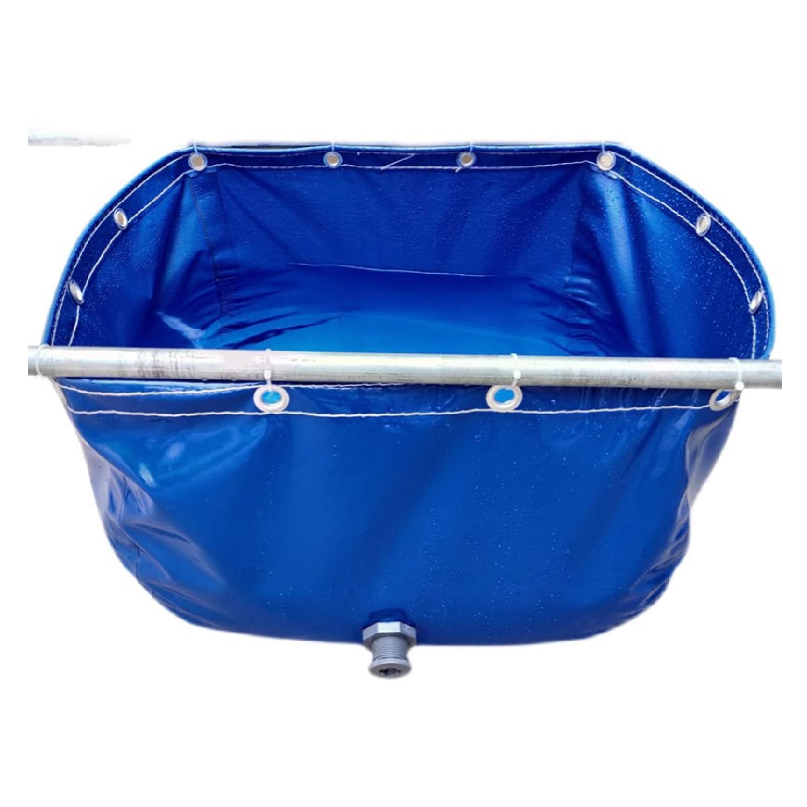 PHLEPS Foldable Fish Pond, Temporary Waterproof Canvas Holding Tank, 0.5mm Heavy Duty Tarp Water Storage Pool for Saltwater Fish, Koi Turtles with Drain (Color : Blue, Size : 0.8x1.5x1m)