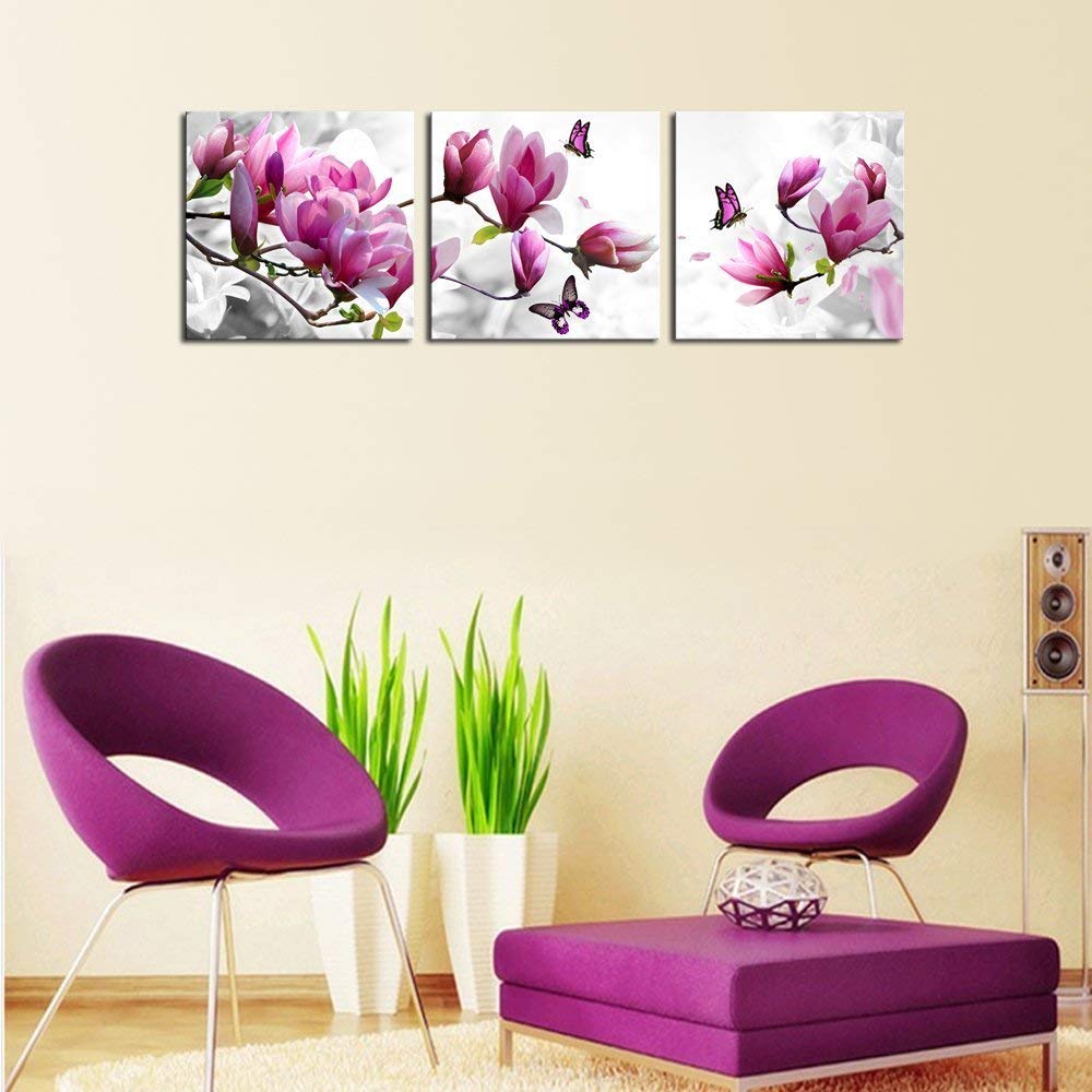 Amazon｜アートパネル モダン バタフライ 花 写真 風景画 花の絵 壁の