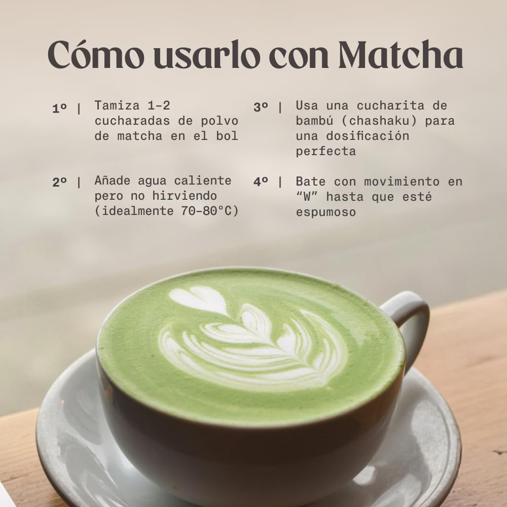 NaturaleBio Batidor de Bambú para Matcha NaturaleBio. Batidor tradicional de bambú (chasen). Bambú 100% natural, resistente y sostenible.