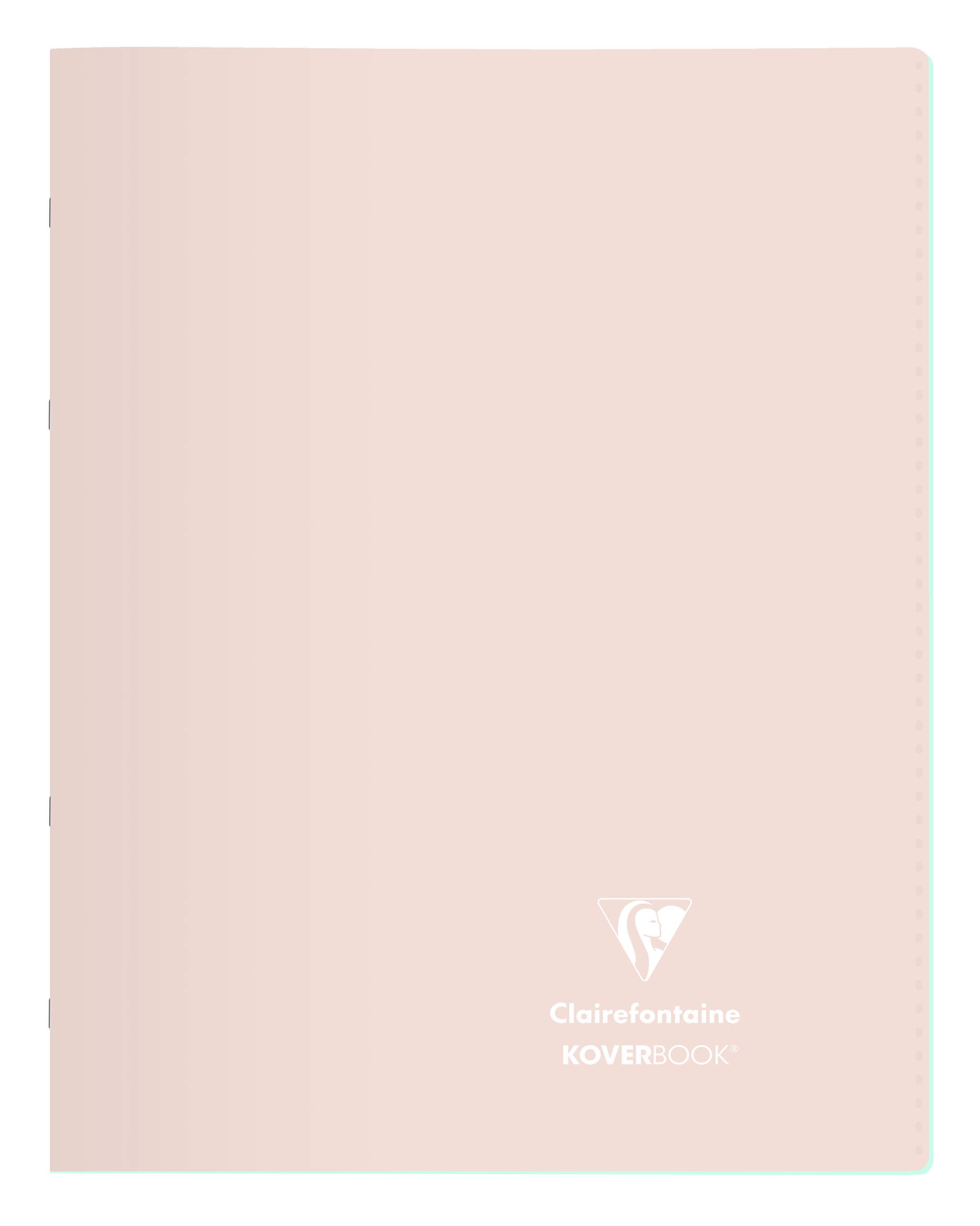Clairefontaine 981481C Lot de 10 Cahiers Agrafés Koverbook Blush - 24x32 cm - 96 Pages Grands Carreaux - Papier Blanc 90 g - Couverture Polypro Opaque - Couleurs Aléatoires