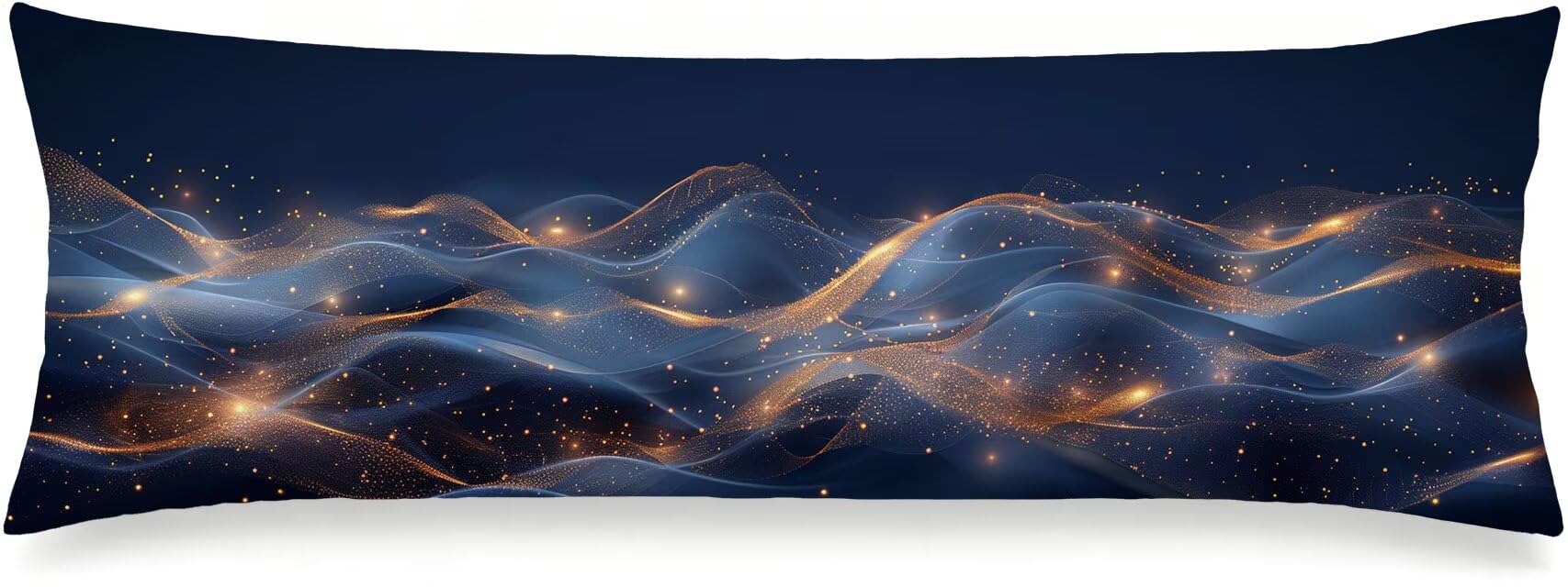 Oreiller de Corps Bleu Marine 50x150 Lin Taie Longue onirique m-227