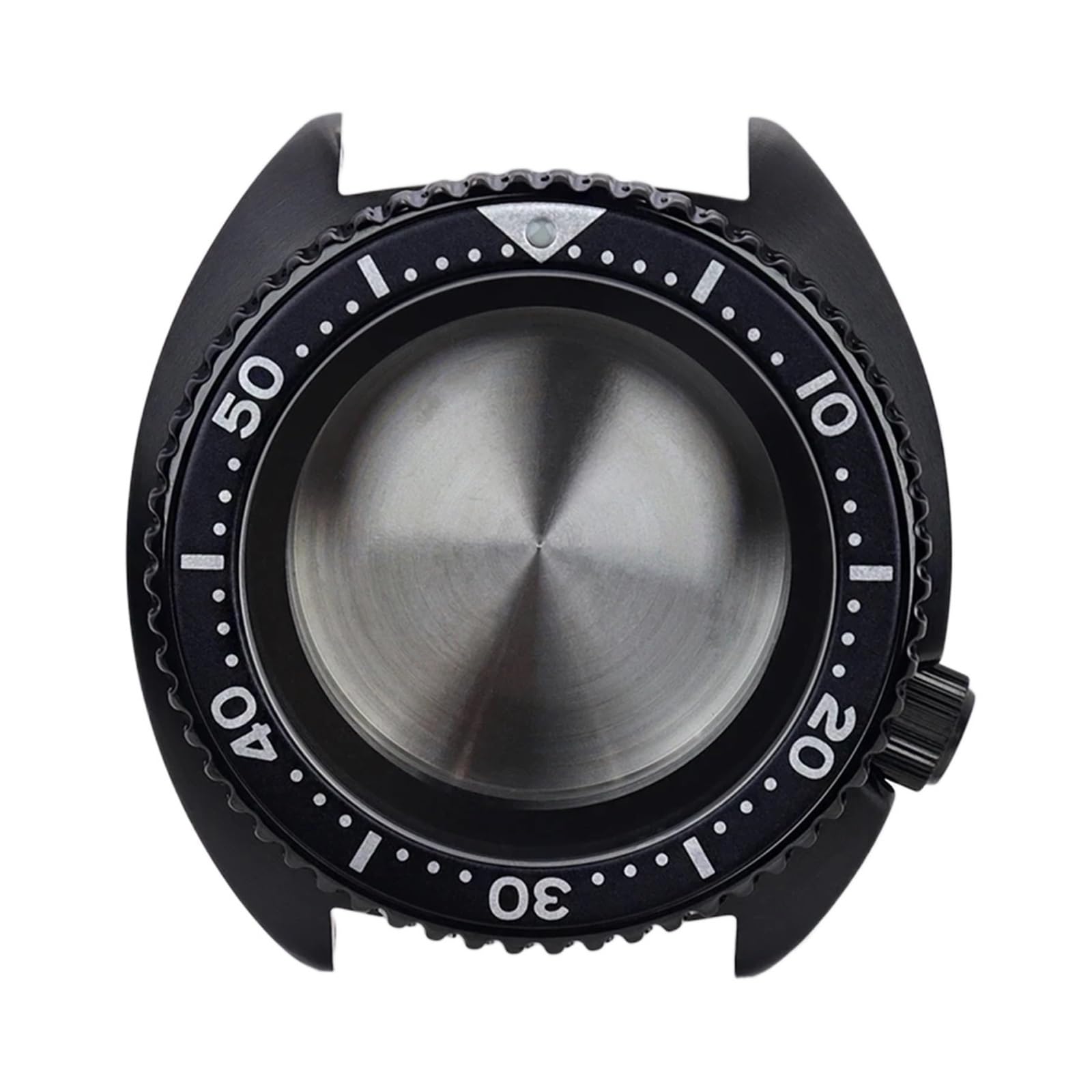 Uhrengehäuse aus Saphirglas, 45 mm, 3,8 Uhr, Schraubkrone, kompatibel mit Nh35, Nh36, 4R36, Uhrwerk, Schwarz