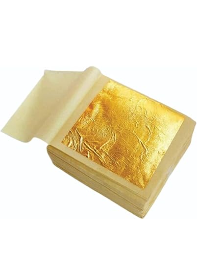 Gold Leaves 24k Edible Pure Veg Gold Leaves 75MM?x50MM? Size 25pcs Gold Vark Sheets, Varak for Sweets, Cake Decoration, Ice Cream, Serums, Ayurvedic Medicine, Royals Foods, Ice Cream, Face Facial Spa, Nails