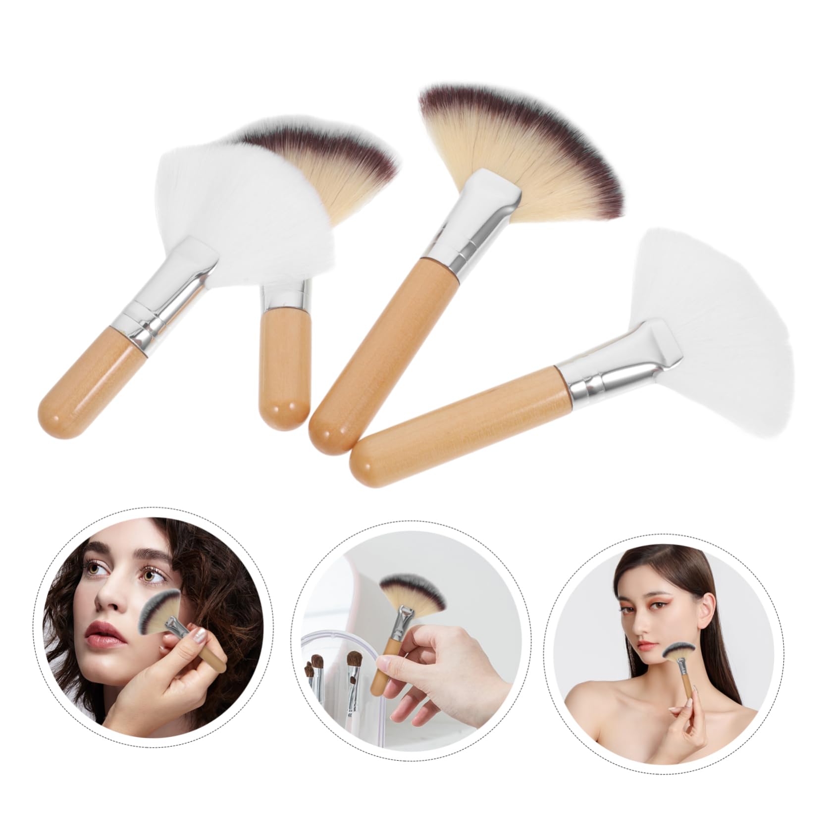 minkissy 16piezas Brochas De Maquillaje Para Rostro Cepillos Para Resaltar y Contornear Herramientas De Belleza Pelo Para Maquillaje Facial De Mujeres y Niñas