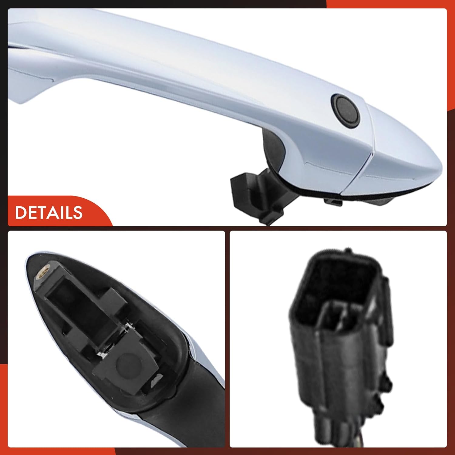 A-Premium Front Right Passenger Side Exterior Door Handle Compatible with Honda Accord 2013-2017, Pilot 2015-2021, with Smart Key Entry, Chrome, Replace# 72141-T2A-F71