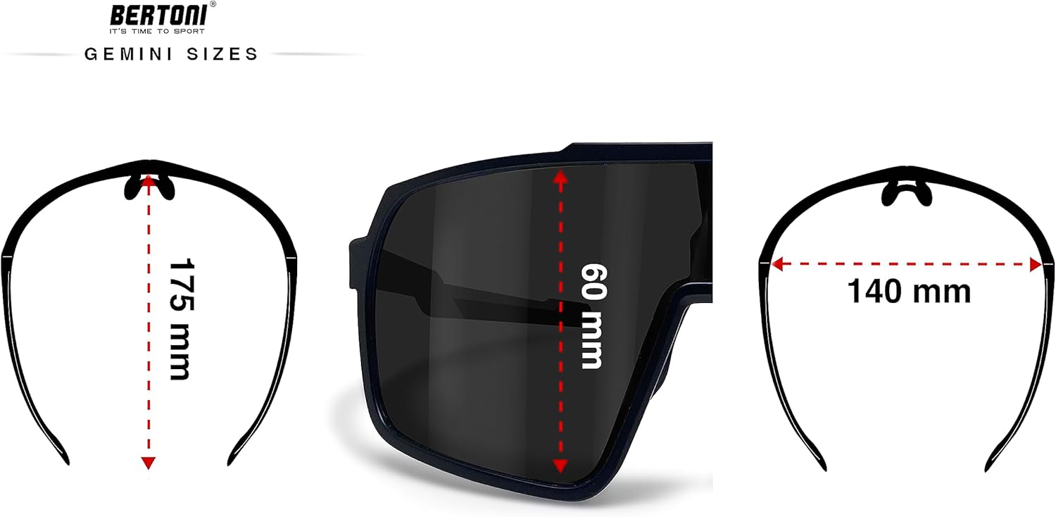 BERTONI Sports Cycling MTB Sunglasses Men Women Antifog Lens Optical RX Carrier acc. - GEMINI NEW