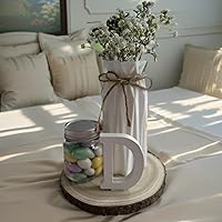 Vista 4 de 10 piezas de rodajas de madera para centros de mesa de 5.5-6.5 pulgadas, círculos de madera para decoración de mesas, círculos de madera rústica