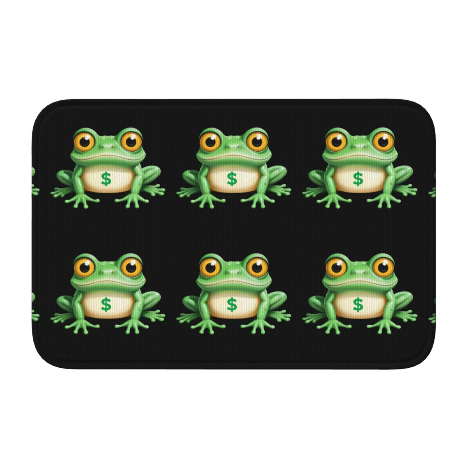 Tapis de sol antidérapant Fortune Frog avec ourlet de protection
