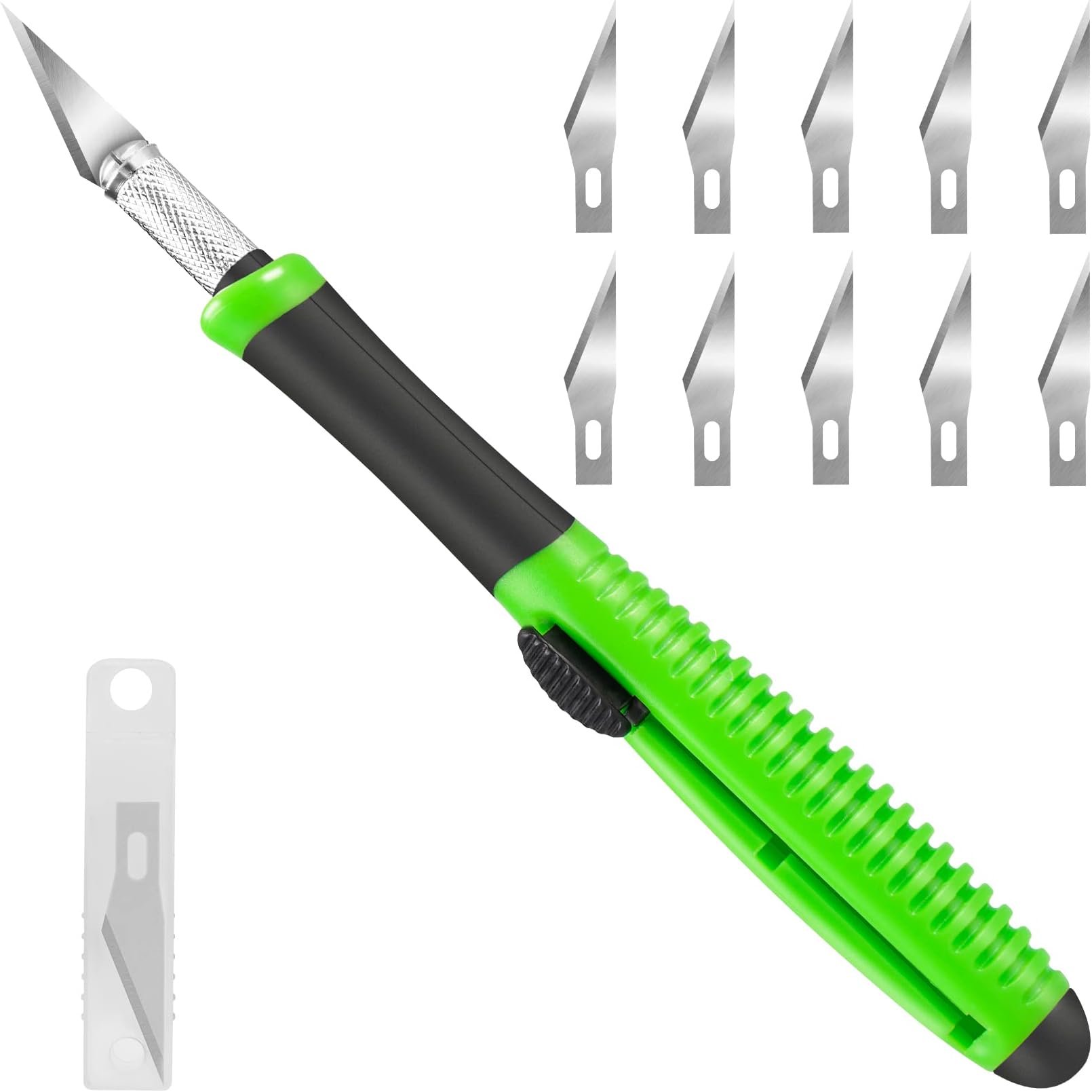 Exacto Knife, 1 Pack Craft Knife with Extra 10 Pcs High Carbon Steel Blades, Sharp Hobby Knives for Crafting, Precision, Exacting for Home and Studio Use