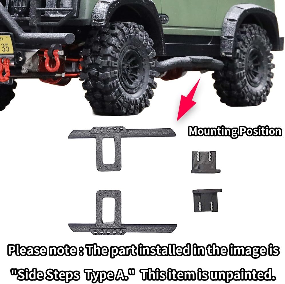 WPL Side Step Type B [C74 C74-1 Jimny Exclusive] RS Product 3D Printed Original Custom Parts Suzuki JA11 Off-Road RC Car Side Guard 4WD Authentic Outdoor Military Army Style Toy C74-JM12