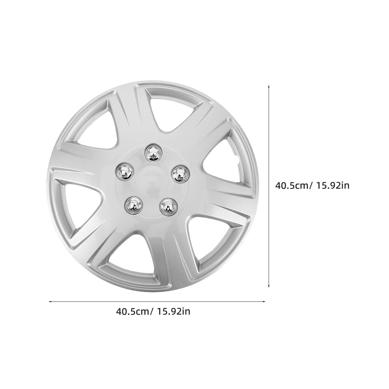 Cache-moyeu Argenté 15 Pouces en Plastique, Lot de 4 pour Roue | Compatibilité, Accessoire Extérieur pour Voiture, Style Moderne, Couverture de Jante