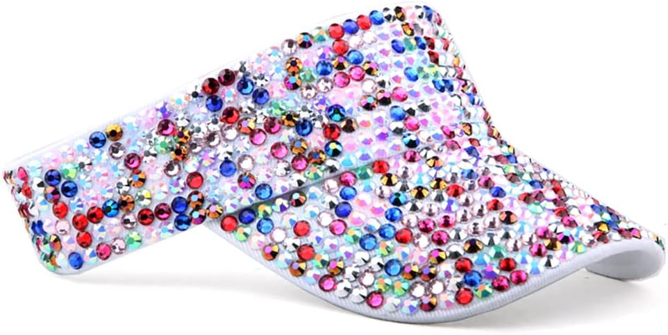 Gudessly Shiny Rhinestones Sport Sun Visor Adjustable Summer Cap Visor Caps for Women Men - Image 2