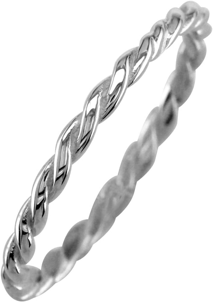 Stackable Rope Ring, 1.8mm in Sterling Silver
