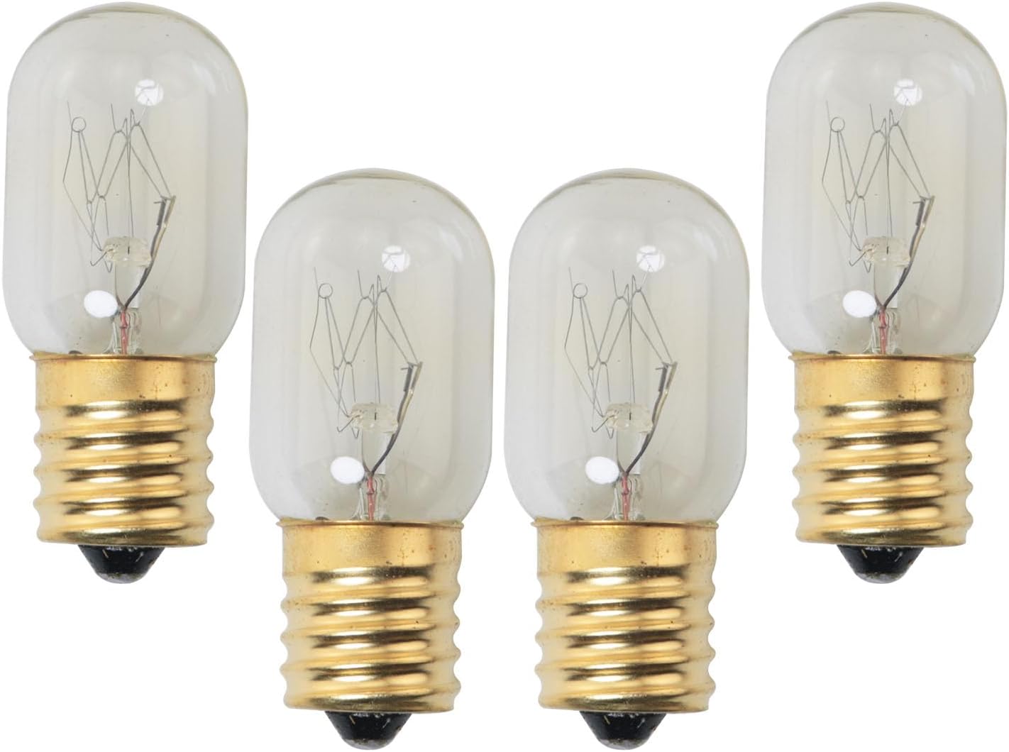 4pcs E17 Candelabra Base 15W Incandescent Salt Lamp Bulb, 130V Dimmable Appliance Light Bulb Home Sewing Machine Base Bulb