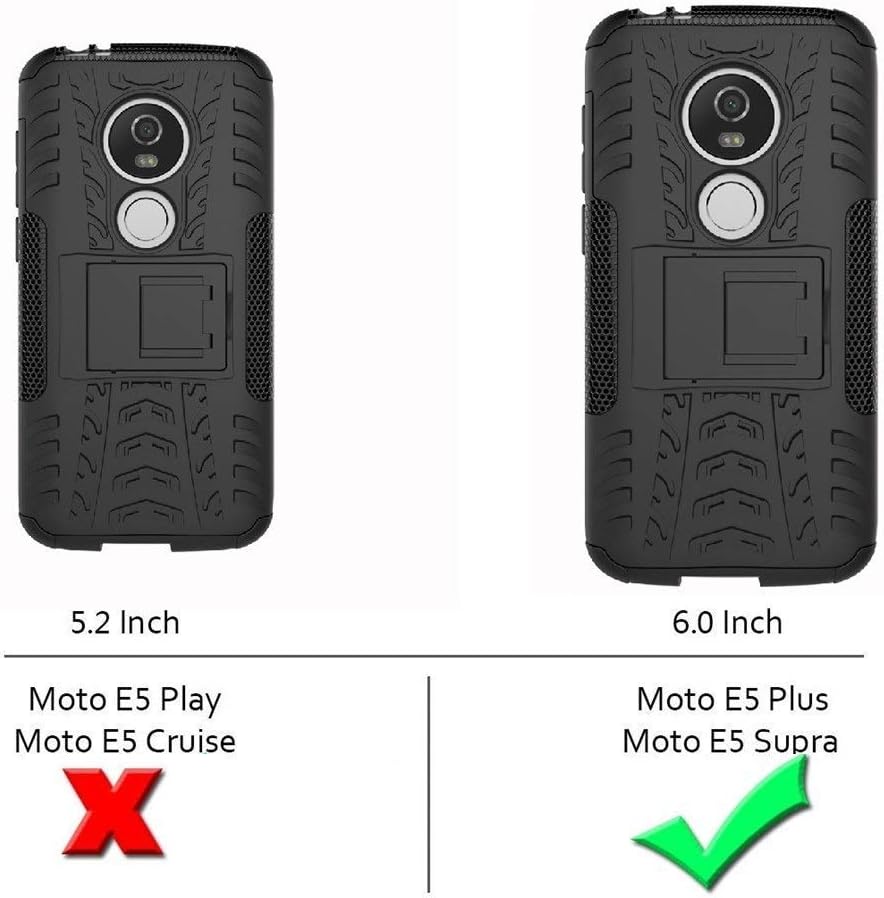 Yiakeng Moto E5 Plus Case, Moto E5 Supra Case, Dual Layer Shockproof Wallet Slim Protective with Kickstand Phone Case Cover for Motorola Moto E Plus (5th Generation) (Orange)