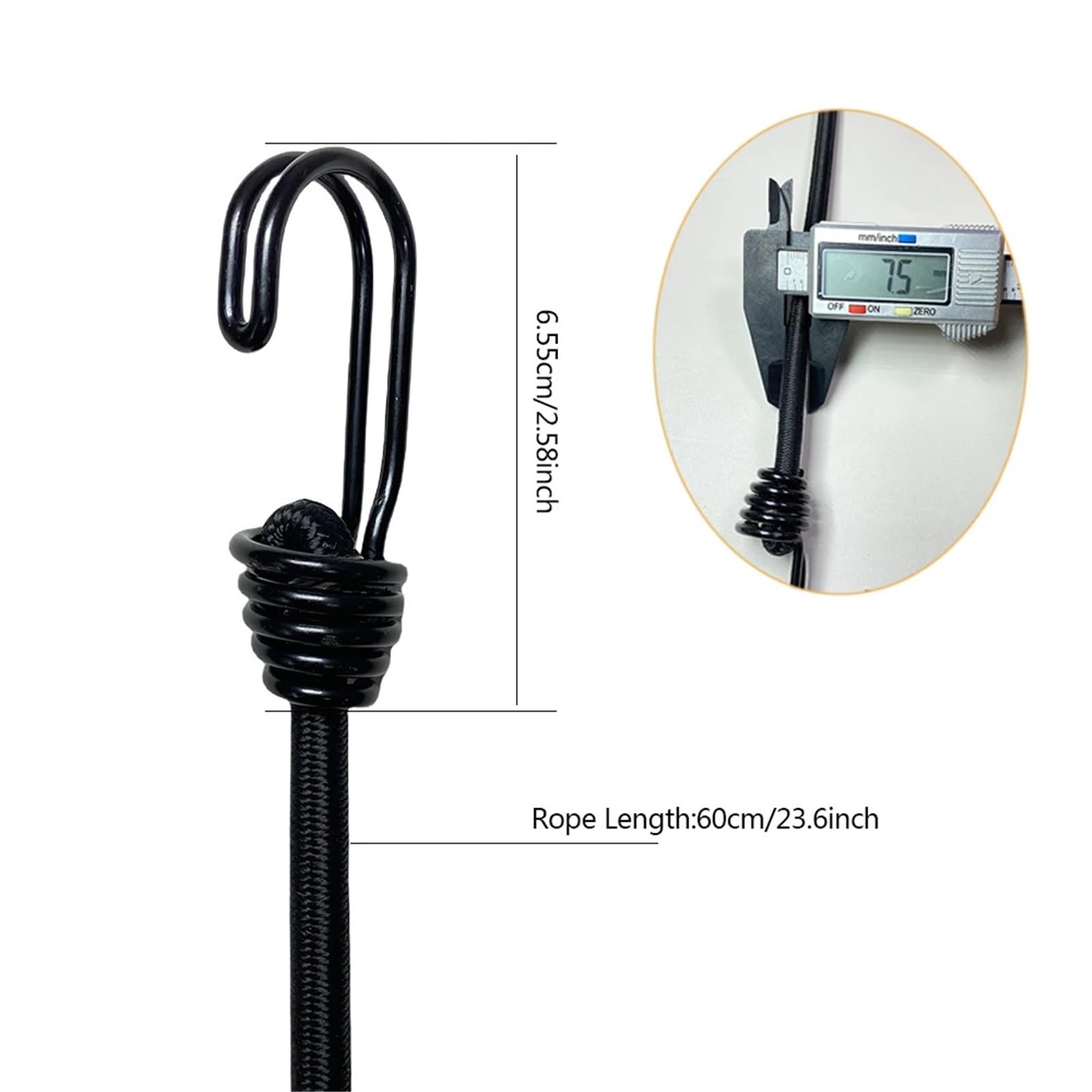 Pulpos Elasticos con Gancho Cordón elástico de látex | 2/6/8 Uds correas de equipaje de cuerda atada amarres for bicicletas Camping(8Pcs)