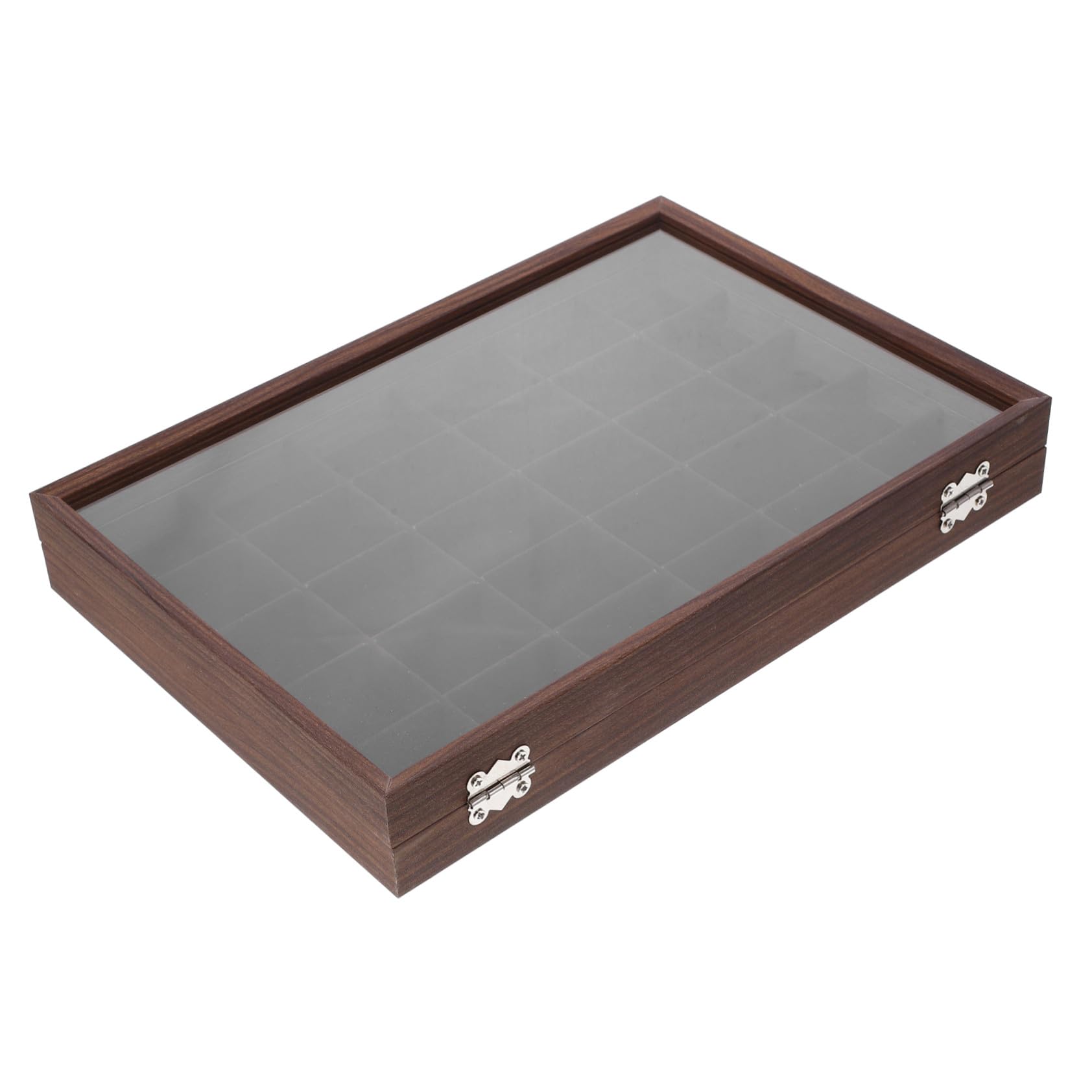 Boîte à Thé Marron Élégante avec 30 Compartiments en Bois et Verre, Organisateur Portable pour Rangement Facile des Sachets de Thé à Domicile Cuisine