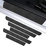 ZLXMRUT 5 PCS Car Door Sill Protector for Toyota bZ 2026, Carbon Fiber Car Door Protective Anti Collision Scratch Bumper Door Entry Guard