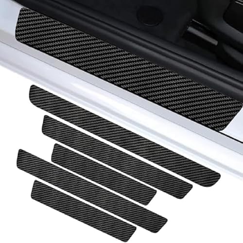 ZLXMRUT 5 PCS Car Door Sill Protector for Toyota bZ 2026, Carbon Fiber Car Door Protective Anti Collision Scratch Bumper Door Entry Guard