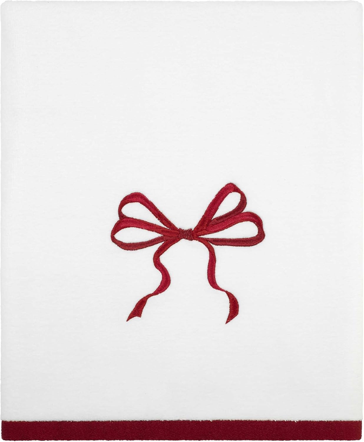 Avanti Linens - Bath Towels, Soft & Absorbent Cotton Velour, Holiday Bathroom Essentials, Set of 2 (Christmas Bows)
