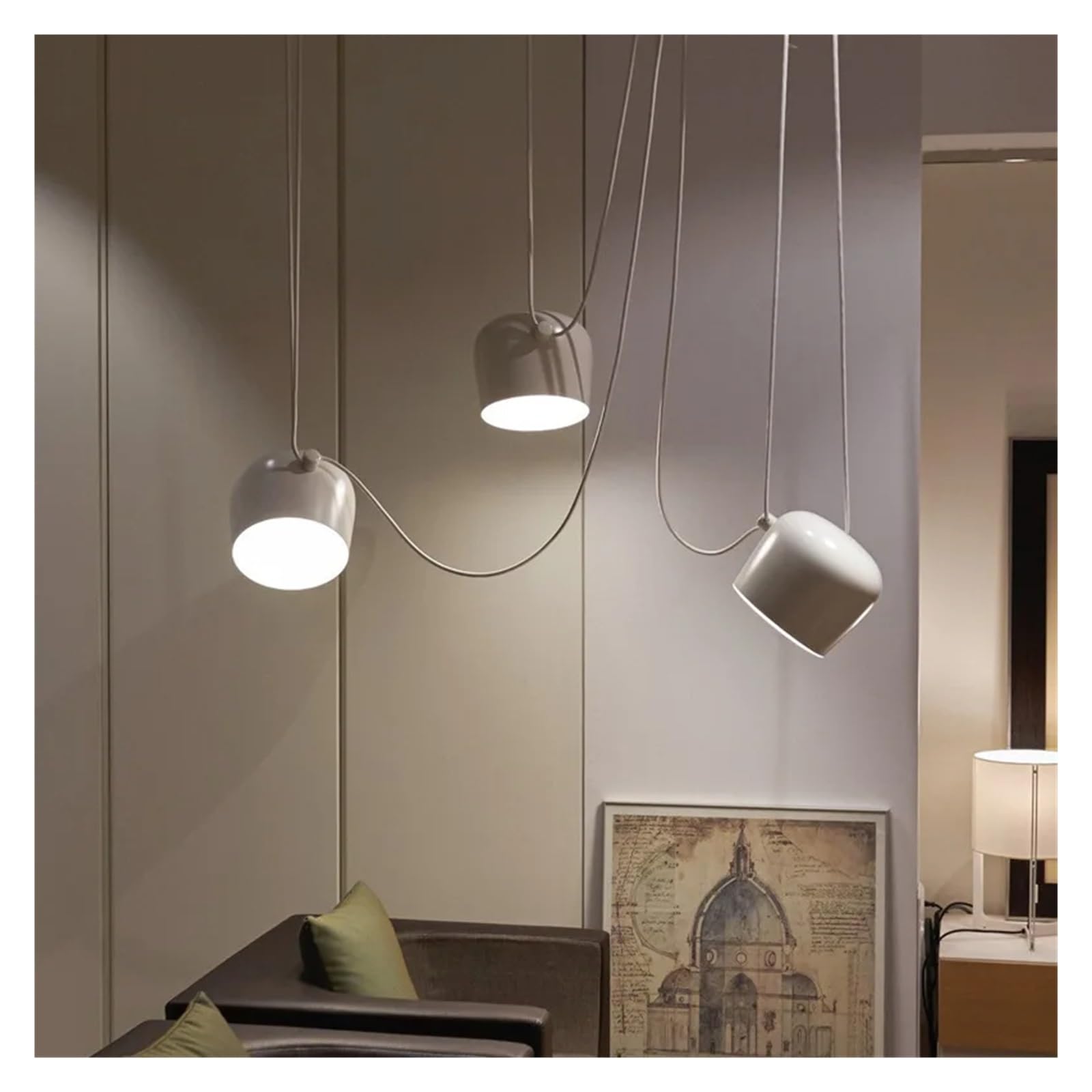Générique Lustres, Nordique 3 têtes E27 plafond lustre suspension lampe moderne salle à manger barre chambre restaurant cuisine éclairage lampes(White)