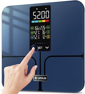 Körperfettwaage ohne App, 5.44''Großes Display, Körperanalysewaage 227kg