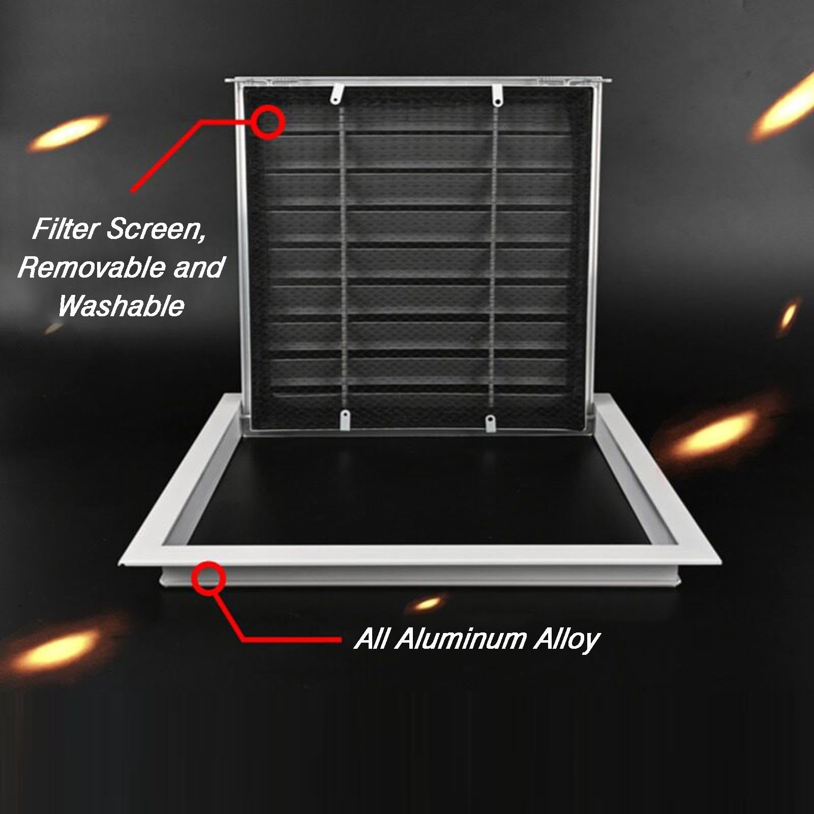 Zawiasowy otwór wentylacyjny ze stopu aluminium z filtrem