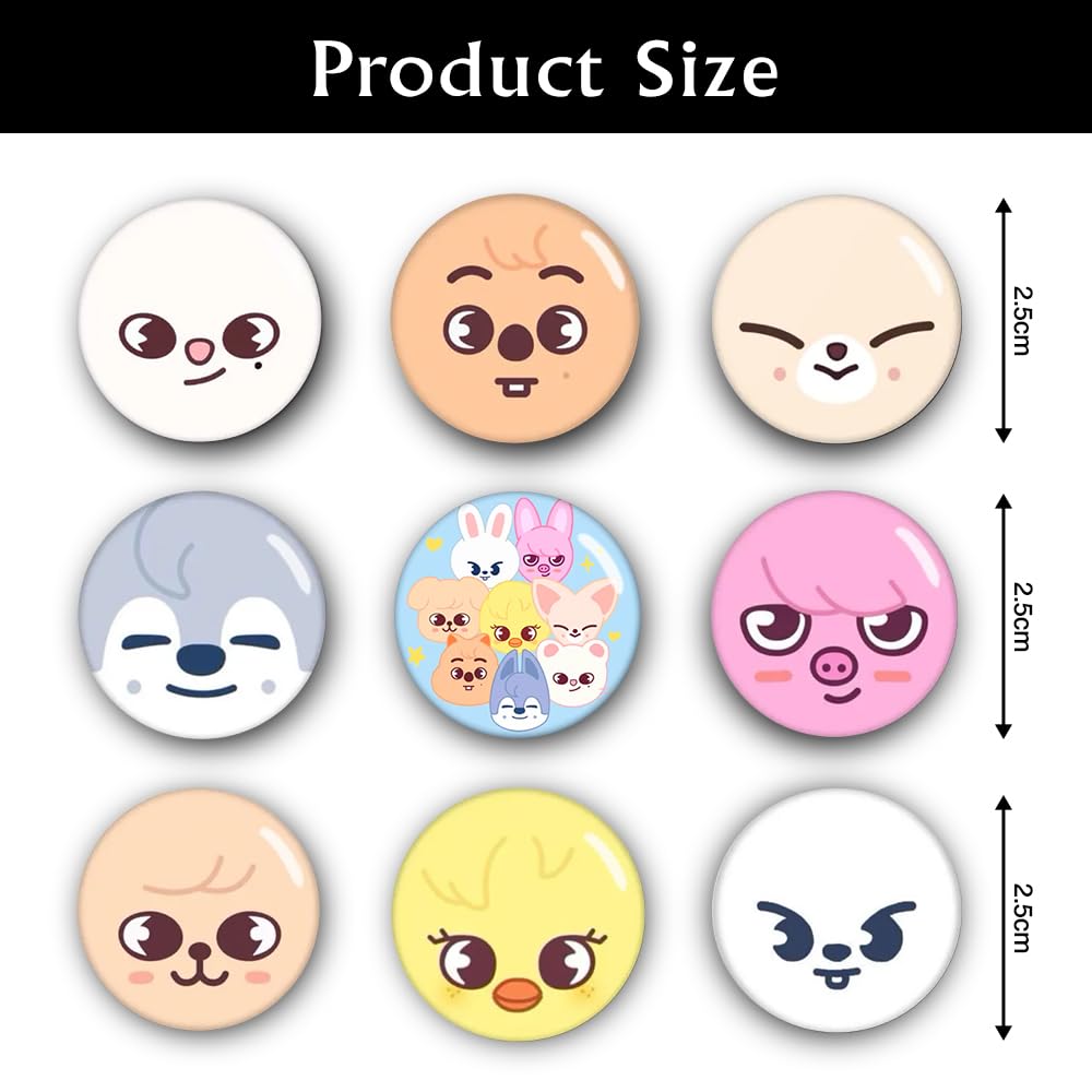Stray Kids SKZ Pins Set 9 Piezas con Photocard y Pegatina 3D Kpop Fan Artículo