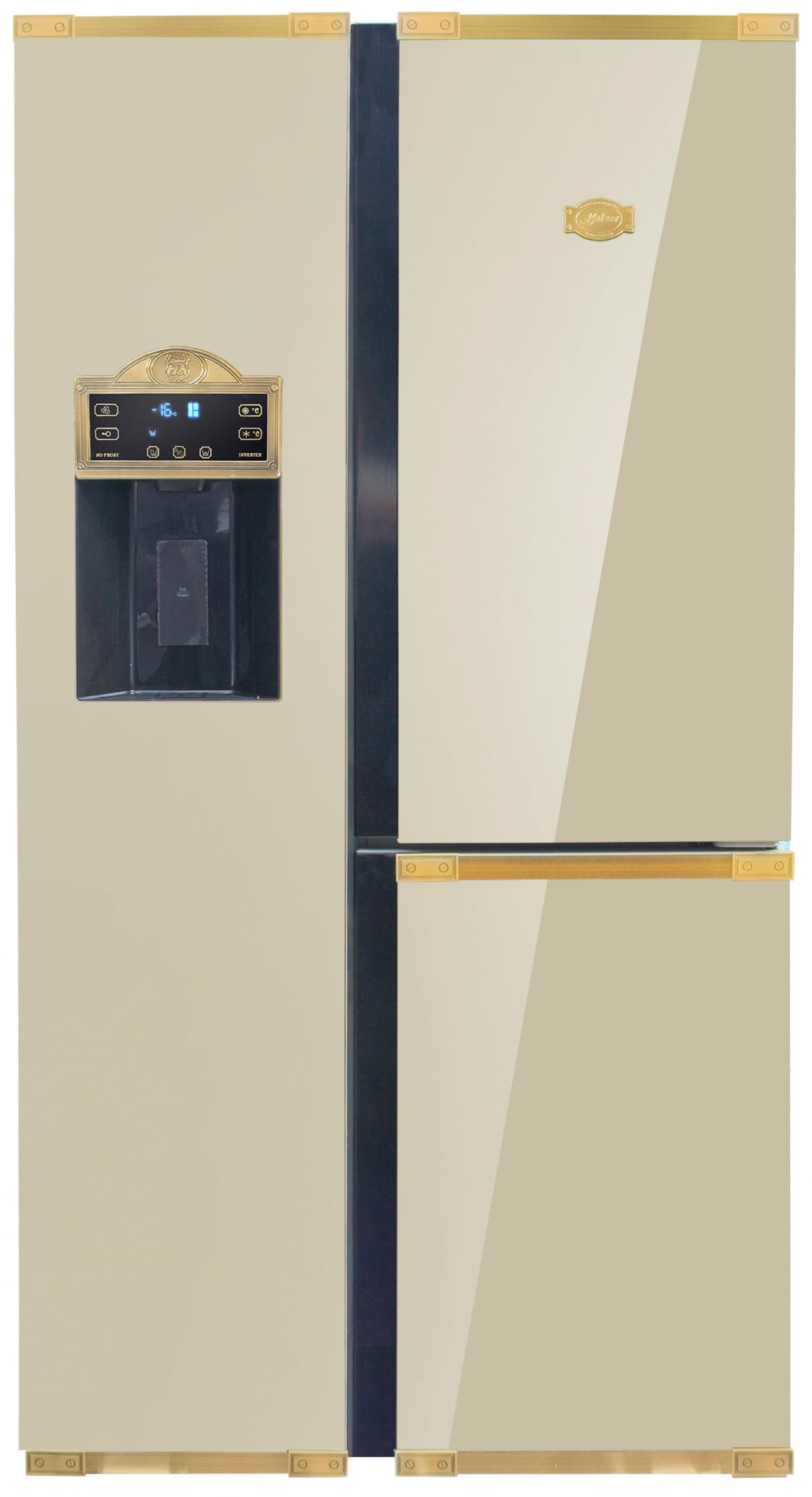 Kaiser KS 90300 ElfAD Bio Retro Chłodziarko-zamrażarka, kolor kości słoniowej, otwierana obustronnie, No Frost 538 l 183 cm