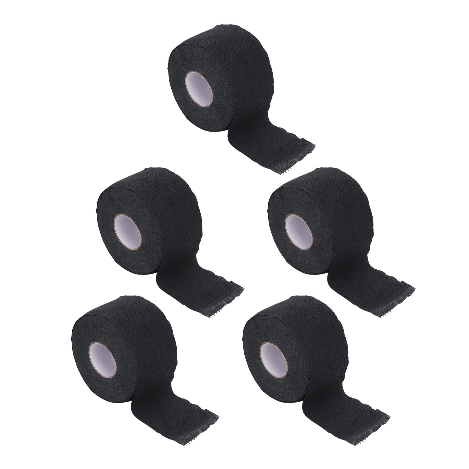 5 Rollos de Tiras de Papel para el Cuello de Barbero, Banda de Papel Elástica Profesional para el Cuello para Peluquería, Tiras de Cuello de Barbero, Bandas Desechables de Papel