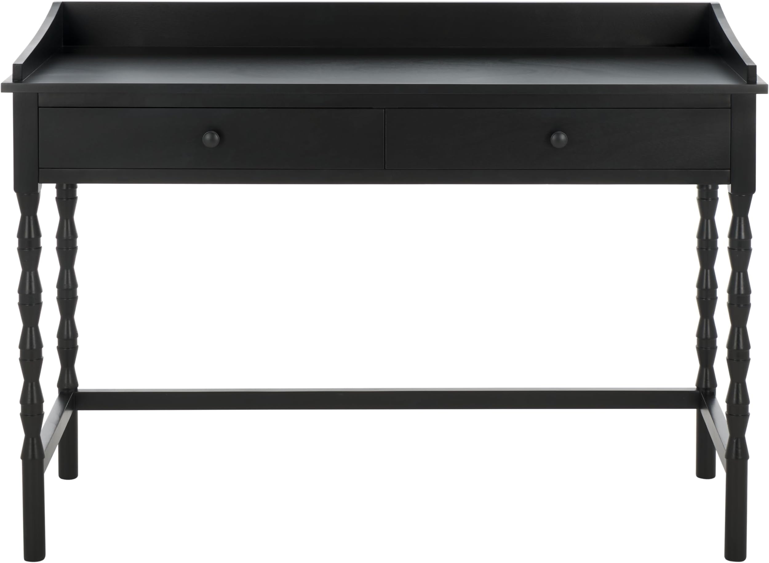 SAFAVIEH Home Collection Astaroth Matte Black 2-Drawer Computer Table Office Writing Desk